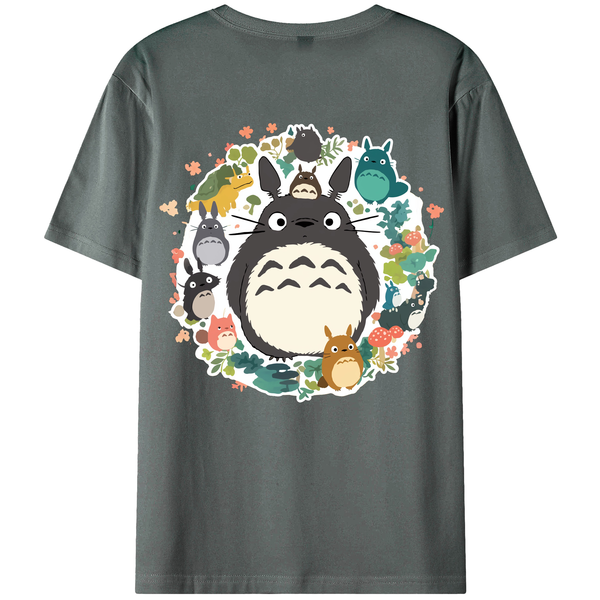 （画像用） となりのトトロ 草壁メイ 草壁サツキ My Neighbor Totoro Satsuki Kusakabe Mei Kusakabe 綿100％ メンズ半袖Tシャツ（バックプリント） 通気性